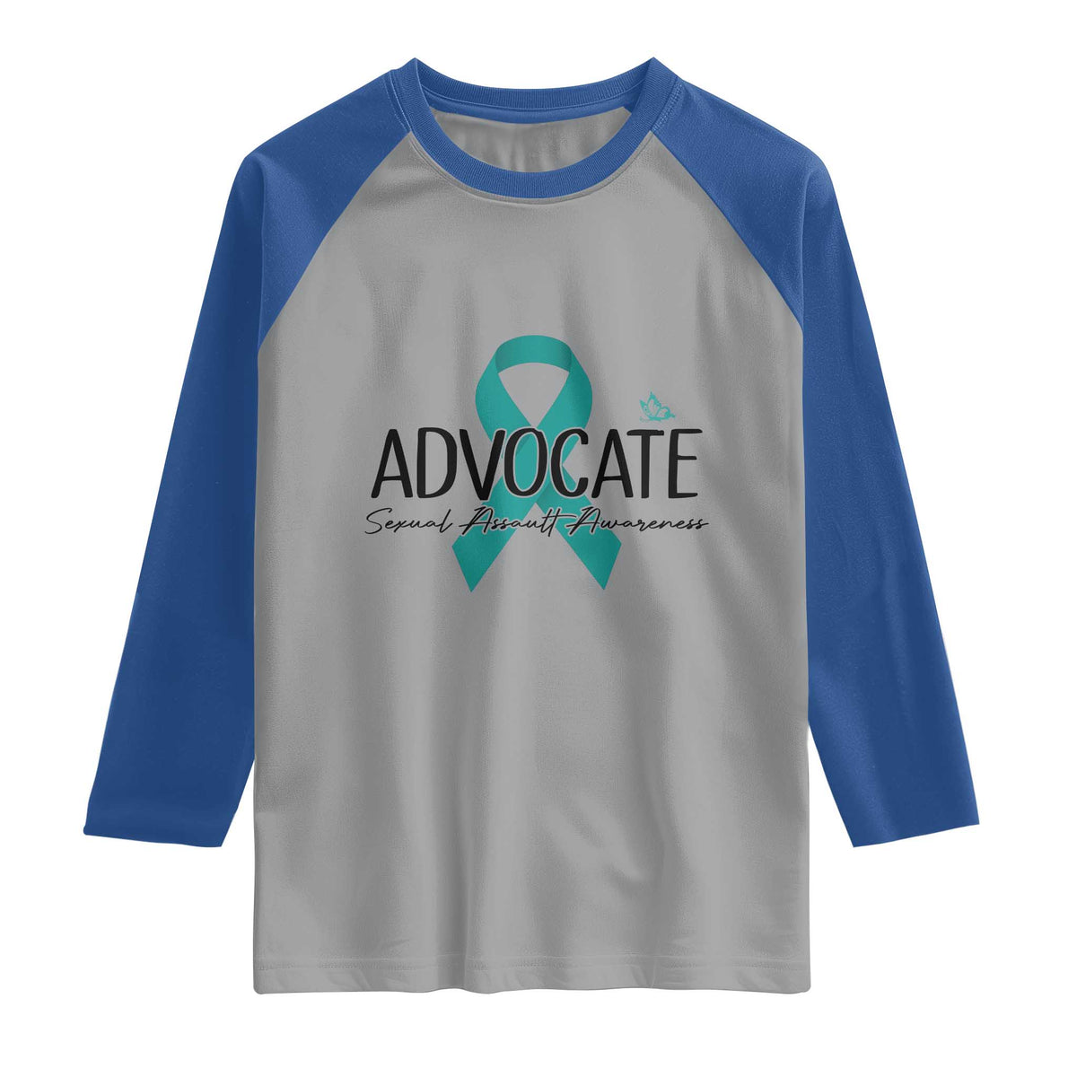 Sexual Assault Awareness Advocate Raglan Shirt TS14 Sport Gray Royal Print Your Wear