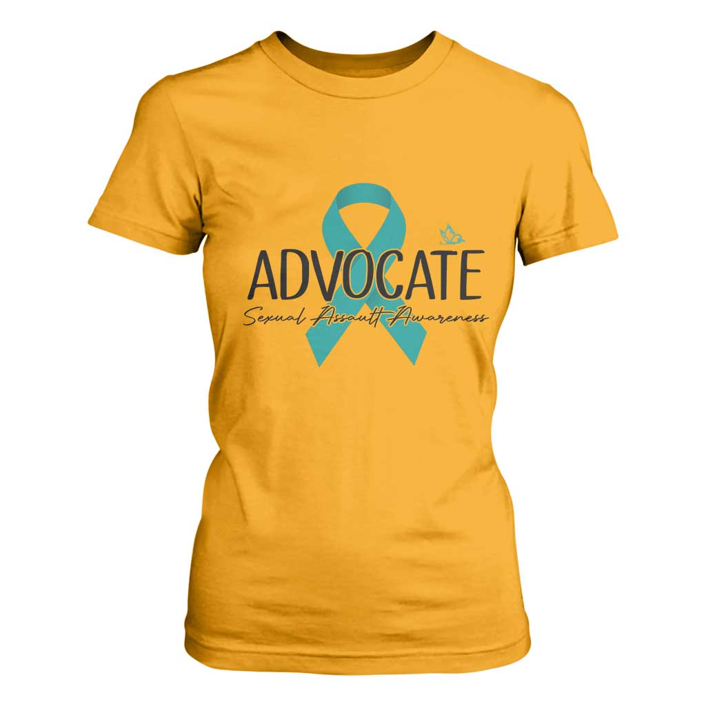 Sexual Assault Awareness Advocate T Shirt For Women TS14 Gold Print Your Wear