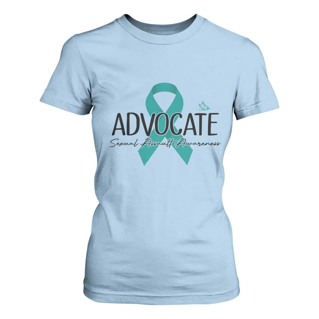 Sexual Assault Awareness Advocate T Shirt For Women TS14 Light Blue Print Your Wear