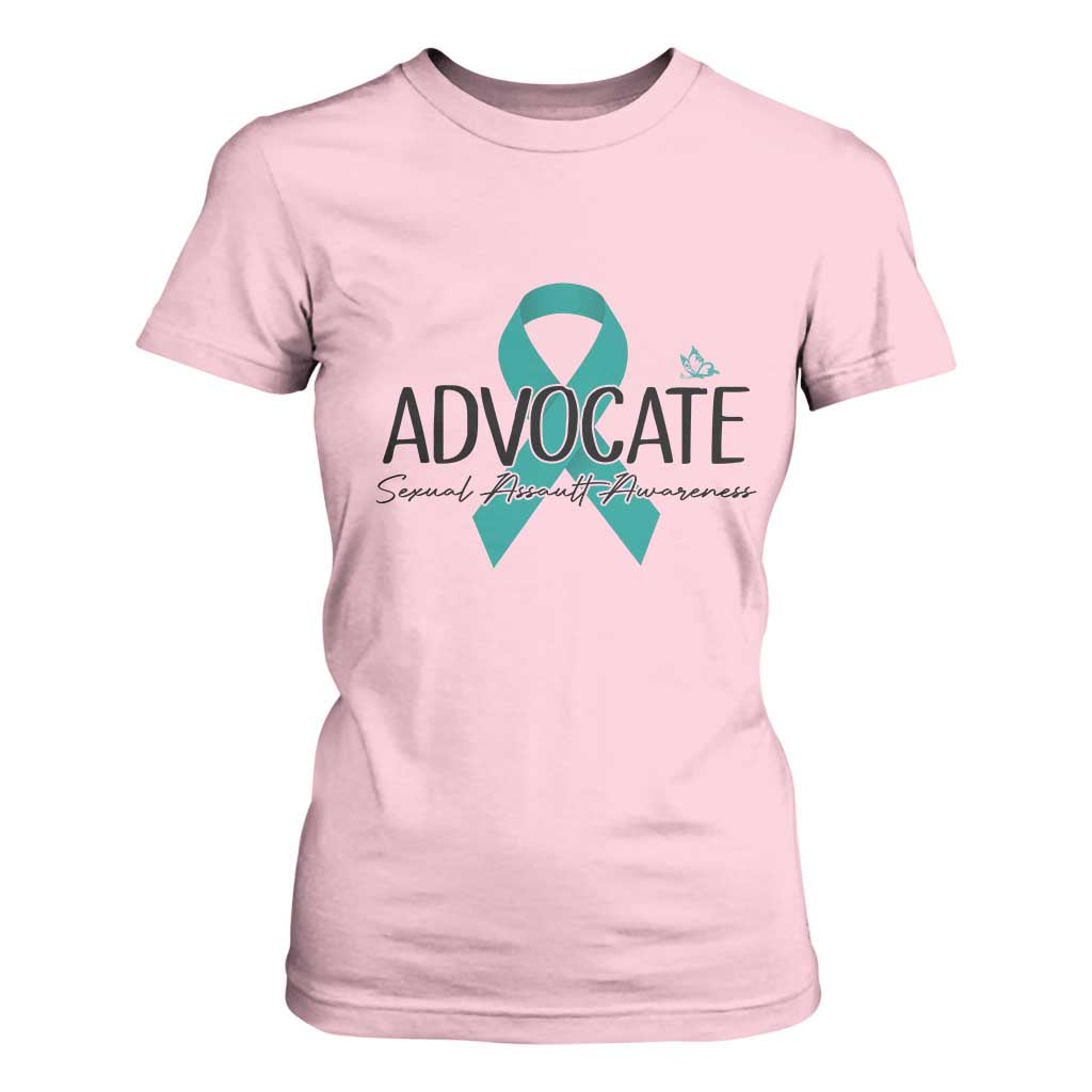 Sexual Assault Awareness Advocate T Shirt For Women TS14 Light Pink Print Your Wear