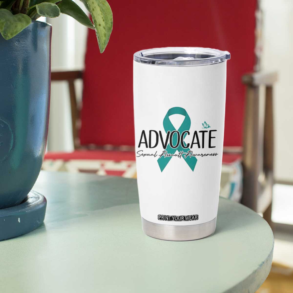 Sexual Assault Awareness Advocate Tumbler Cup TS14 Print Your Wear