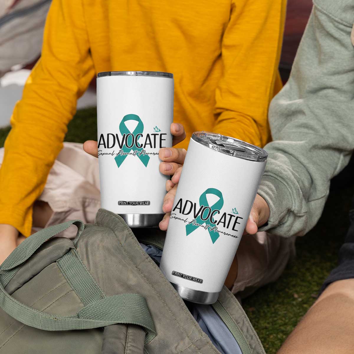 Sexual Assault Awareness Advocate Tumbler Cup TS14 Print Your Wear