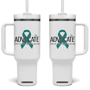 Sexual Assault Awareness Advocate Tumbler With Handle TS14 One Size: 40 oz White Print Your Wear
