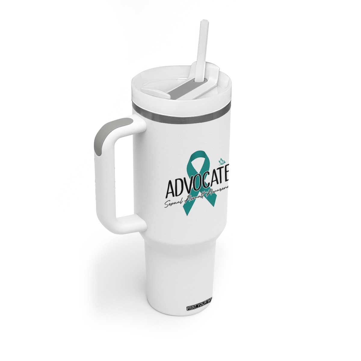 Sexual Assault Awareness Advocate Tumbler With Handle TS14 Print Your Wear