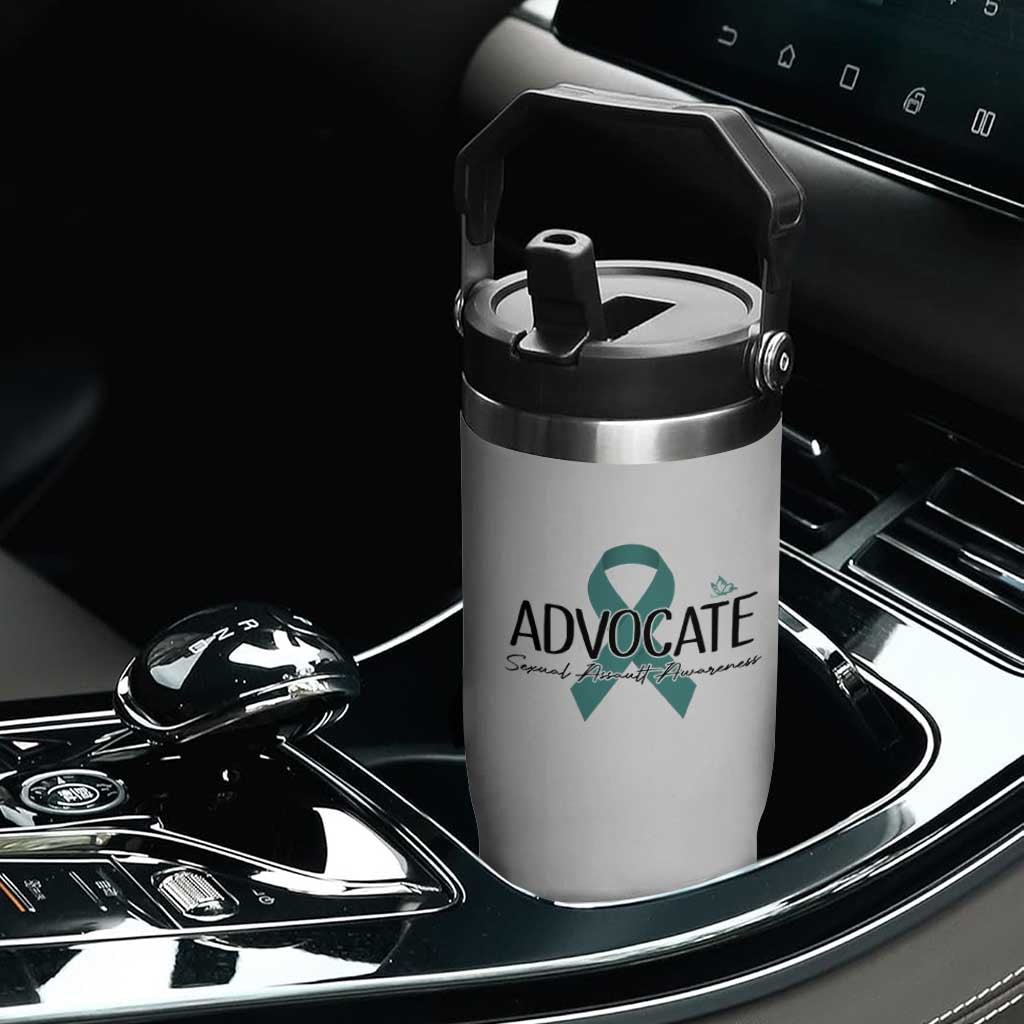 Sexual Assault Awareness Advocate Flip Straw Tumbler TS14 Print Your Wear