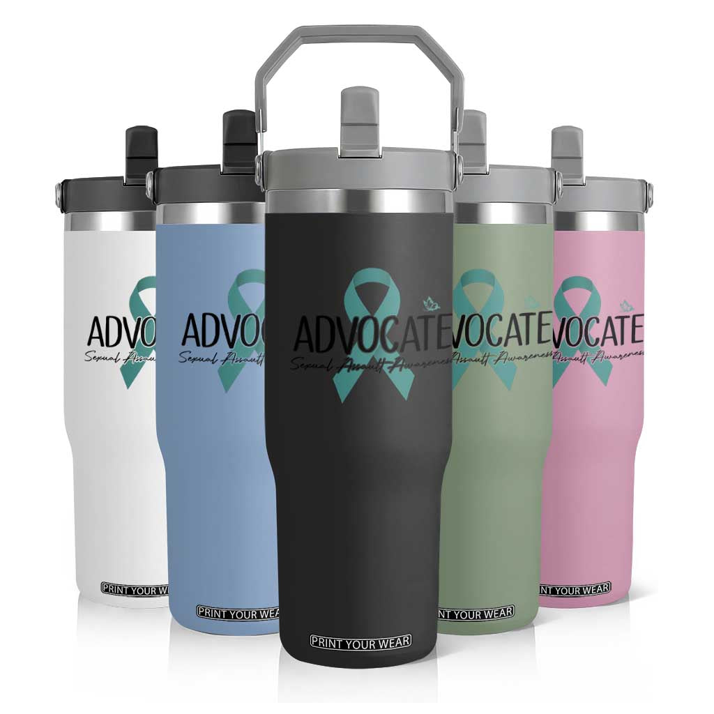 Sexual Assault Awareness Advocate Flip Straw Tumbler TS14 Print Your Wear