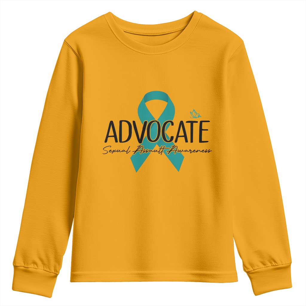 Sexual Assault Awareness Advocate Youth Sweatshirt TS14 Gold Print Your Wear