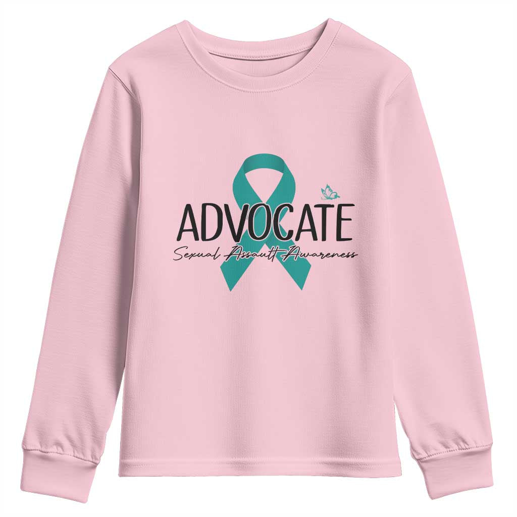 Sexual Assault Awareness Advocate Youth Sweatshirt TS14 Light Pink Print Your Wear