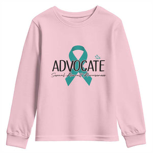 Sexual Assault Awareness Advocate Youth Sweatshirt TS14 Light Pink Print Your Wear