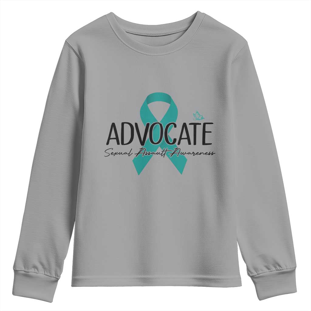 Sexual Assault Awareness Advocate Youth Sweatshirt TS14 Sport Gray Print Your Wear