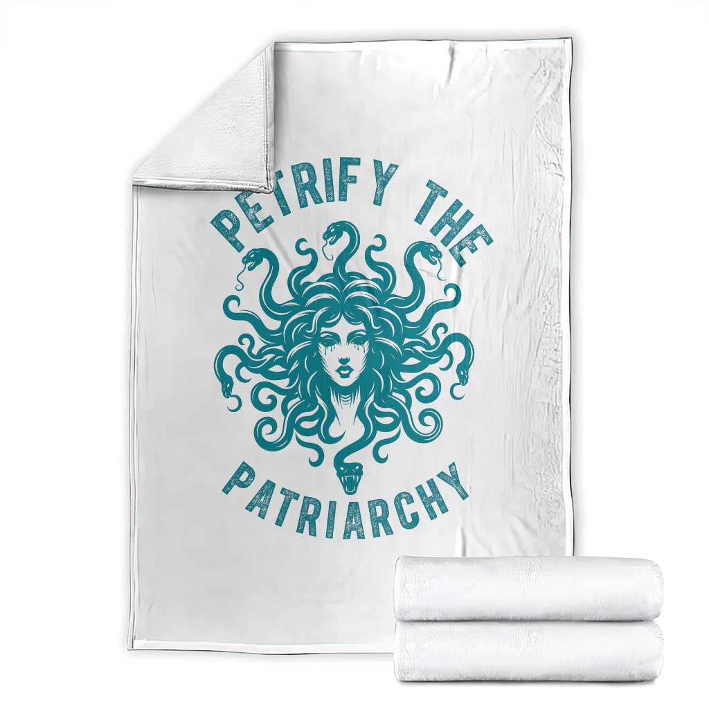 Sexual Assault Awareness Throw Blanket Petrify The Patriarchy Medusa Feminism TS14 White Print Your Wear