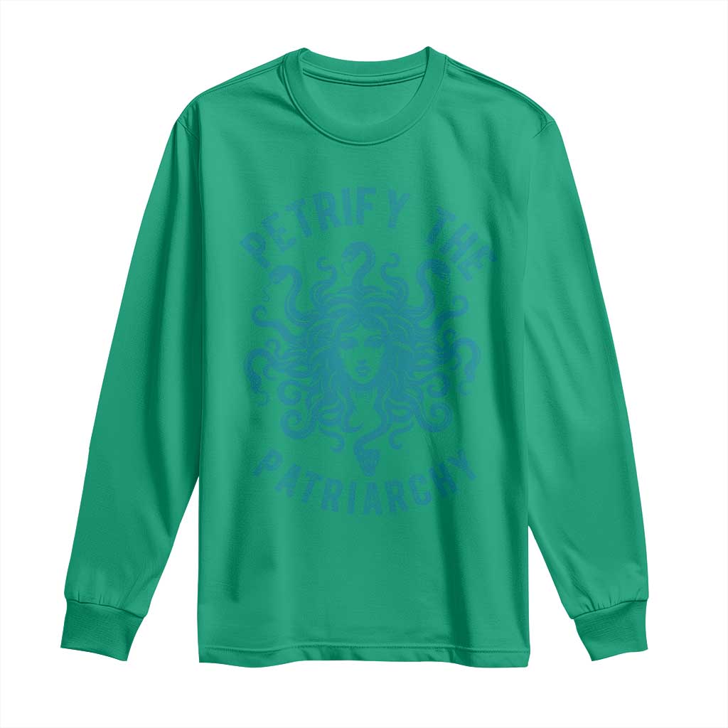 Sexual Assault Awareness Long Sleeve Shirt Petrify The Patriarchy Medusa Feminism TS14 Irish Green Print Your Wear