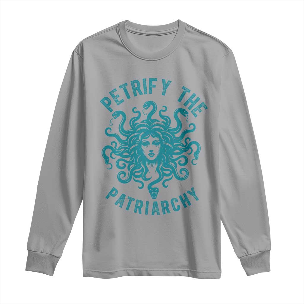 Sexual Assault Awareness Long Sleeve Shirt Petrify The Patriarchy Medusa Feminism TS14 Sport Gray Print Your Wear