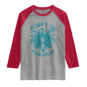 Sexual Assault Awareness Raglan Shirt Petrify The Patriarchy Medusa Feminism TS14 Sport Gray Red Print Your Wear