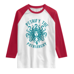 Sexual Assault Awareness Raglan Shirt Petrify The Patriarchy Medusa Feminism TS14 White Red Print Your Wear
