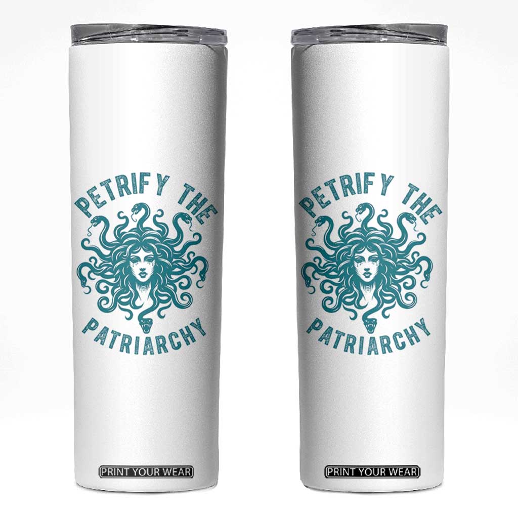 Sexual Assault Awareness Skinny Tumbler Petrify The Patriarchy Medusa Feminism TS14 White Print Your Wear