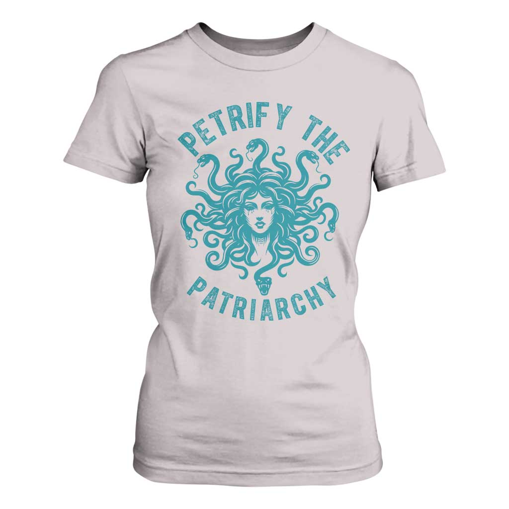Sexual Assault Awareness T Shirt For Women Petrify The Patriarchy Medusa Feminism TS14 Ice Gray Print Your Wear