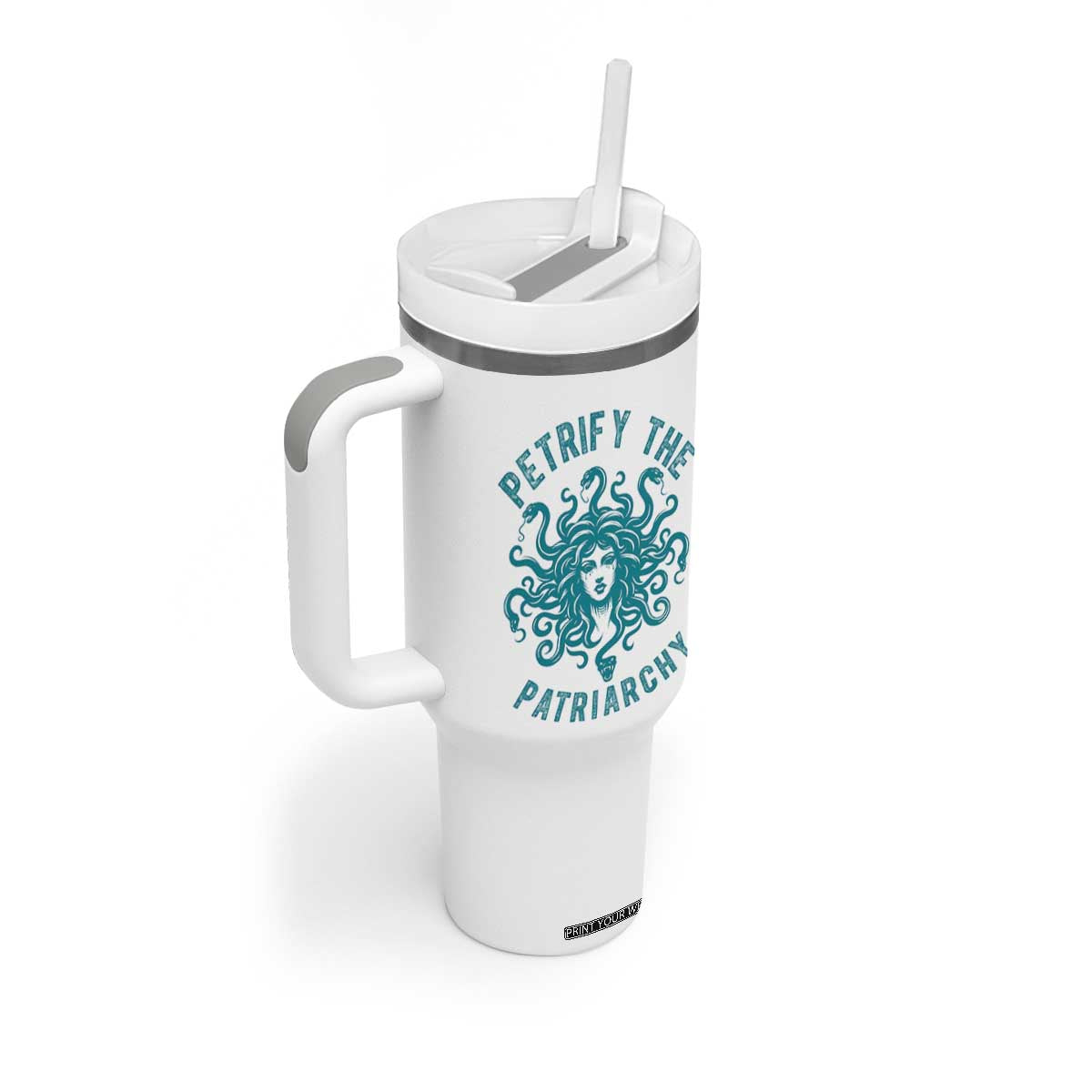 Sexual Assault Awareness Tumbler With Handle Petrify The Patriarchy Medusa Feminism TS14 Print Your Wear