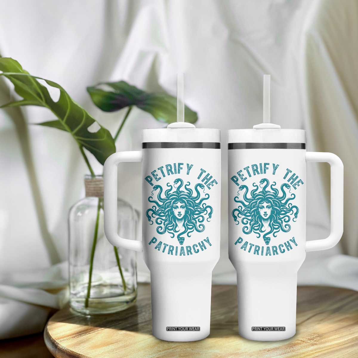 Sexual Assault Awareness Tumbler With Handle Petrify The Patriarchy Medusa Feminism TS14 Print Your Wear