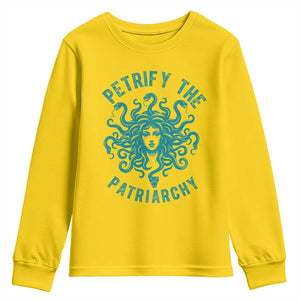 Sexual Assault Awareness Youth Sweatshirt Petrify The Patriarchy Medusa Feminism TS14 Daisy Print Your Wear