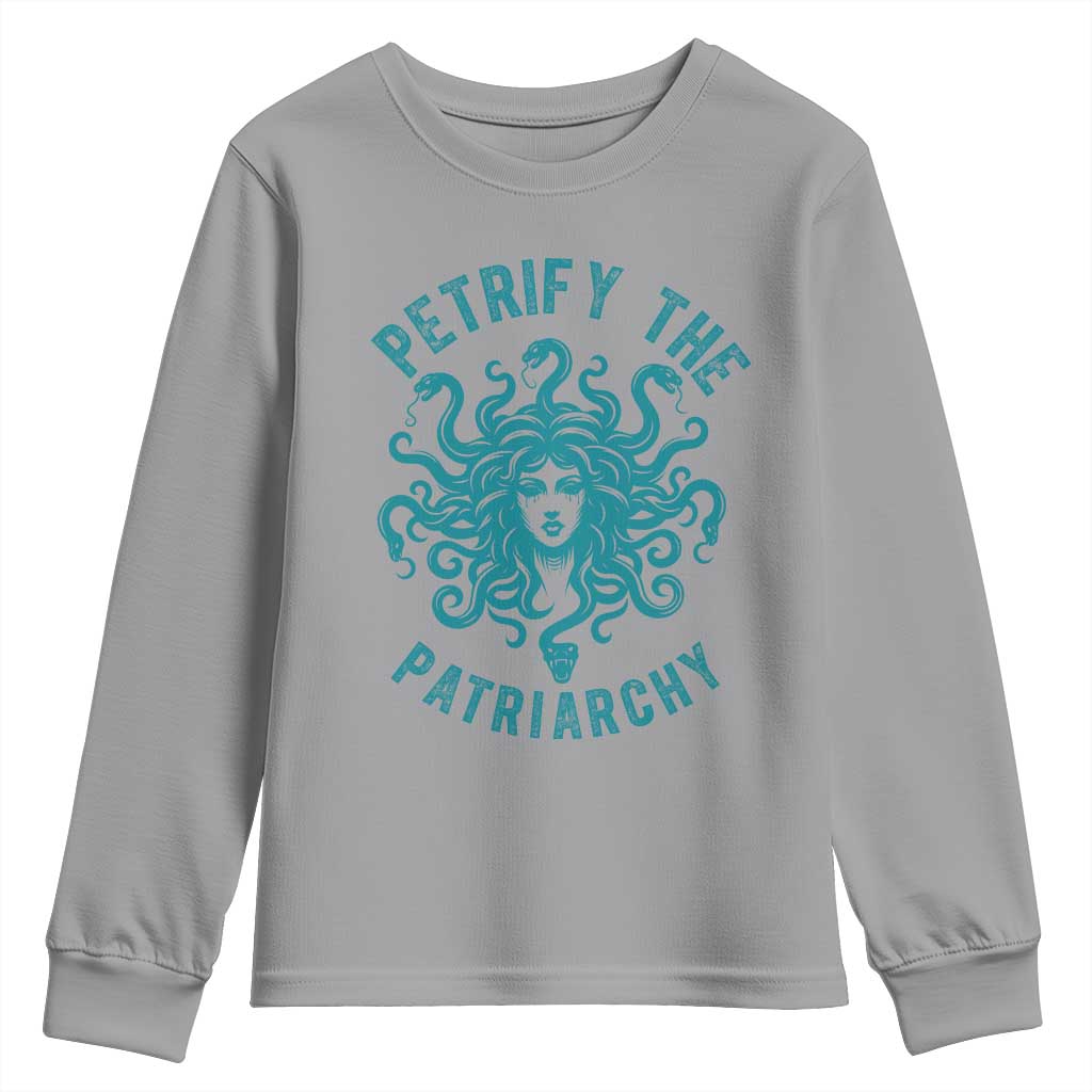 Sexual Assault Awareness Youth Sweatshirt Petrify The Patriarchy Medusa Feminism TS14 Sport Gray Print Your Wear