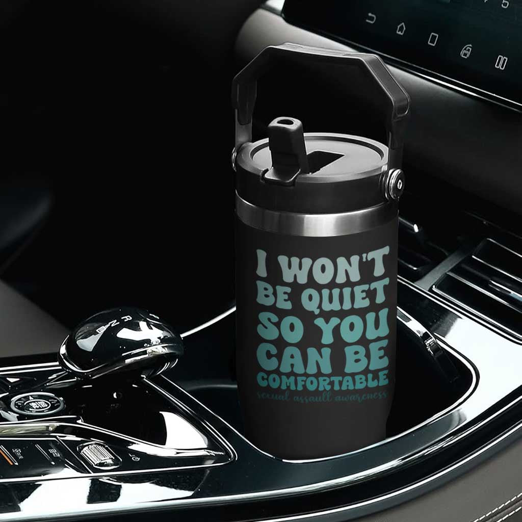 Sexual Assault Awareness Flip Straw Tumbler I Won't Be Quite So You Can Be Comfortable TS14 Print Your Wear