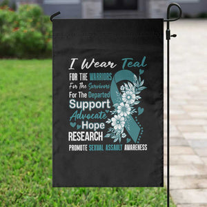 Sexual Assault Awareness Garden Flag Teal Ribbon Flower TS14 Print Your Wear
