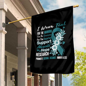 Sexual Assault Awareness Garden Flag Teal Ribbon Flower TS14 Print Your Wear