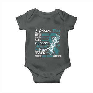 Sexual Assault Awareness Baby Onesie Teal Ribbon Flower TS14 Dark Heather Print Your Wear