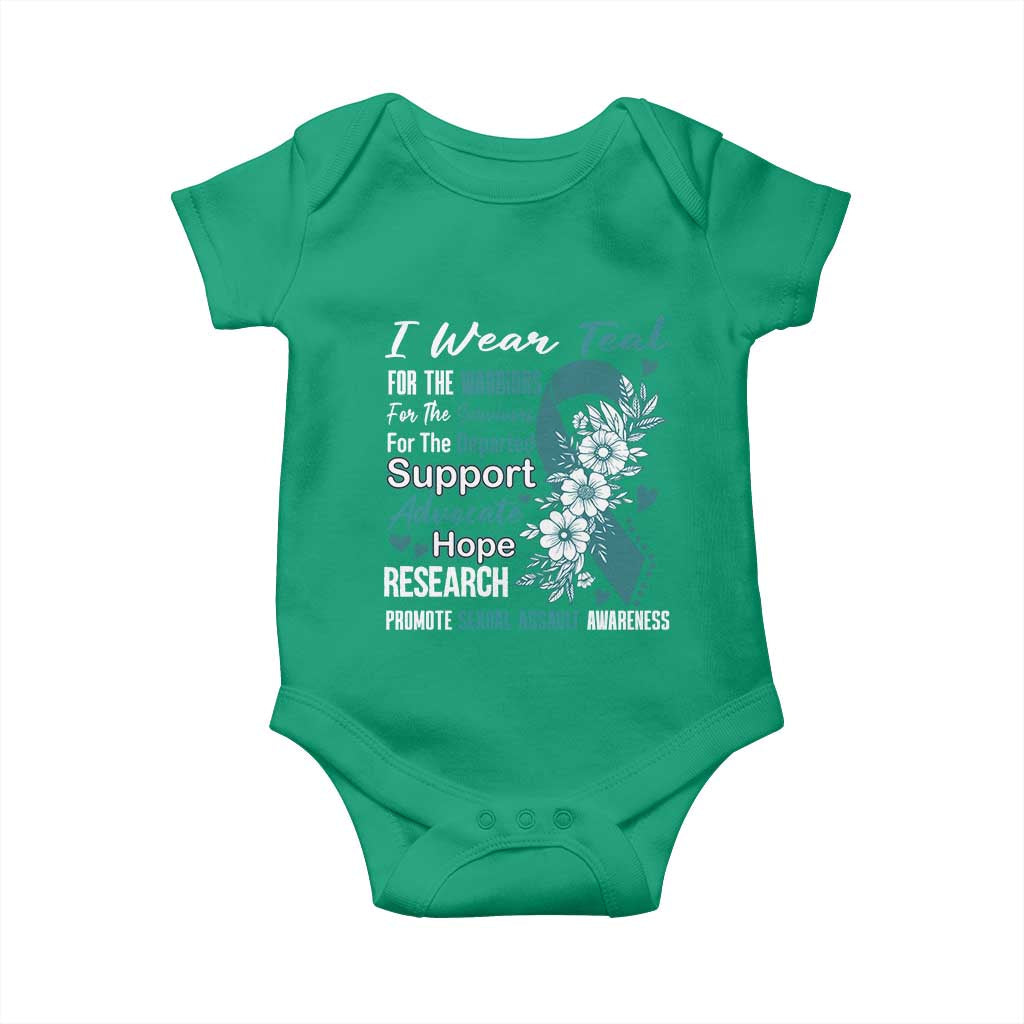 Sexual Assault Awareness Baby Onesie Teal Ribbon Flower TS14 Irish Green Print Your Wear
