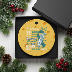 Sexual Assault Awareness Ceramic Ornament Teal Ribbon Flower TS14 1pc Yellow Cheese Print Your Wear