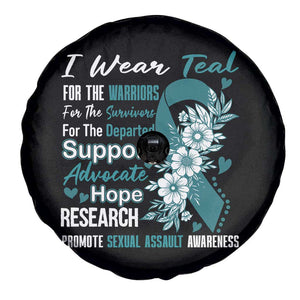 Sexual Assault Awareness Spare Tire Cover Teal Ribbon Flower TS14 Print Your Wear