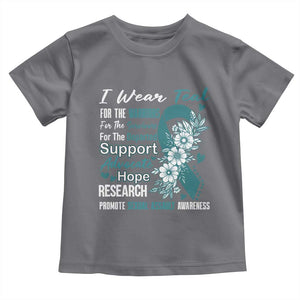 Sexual Assault Awareness Toddler T Shirt Teal Ribbon Flower TS14 Charcoal Print Your Wear
