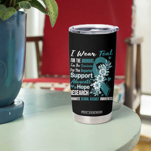 Sexual Assault Awareness Tumbler Cup Teal Ribbon Flower TS14 Print Your Wear