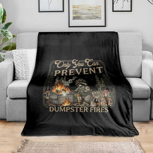 Only You Can Prevent Dumpster Fires Throw Blanket Funny Raccoon Mental Health Meme TS14 Print Your Wear