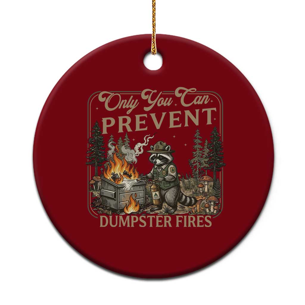 Only You Can Prevent Dumpster Fires Ceramic Ornament Funny Raccoon Mental Health Meme TS14 1pc Red Print Your Wear