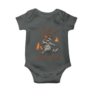 Only You Can Prevent Dumpster Fires Baby Onesie Funny Raccoon Sarcastic Humor TS14 Dark Heather Print Your Wear