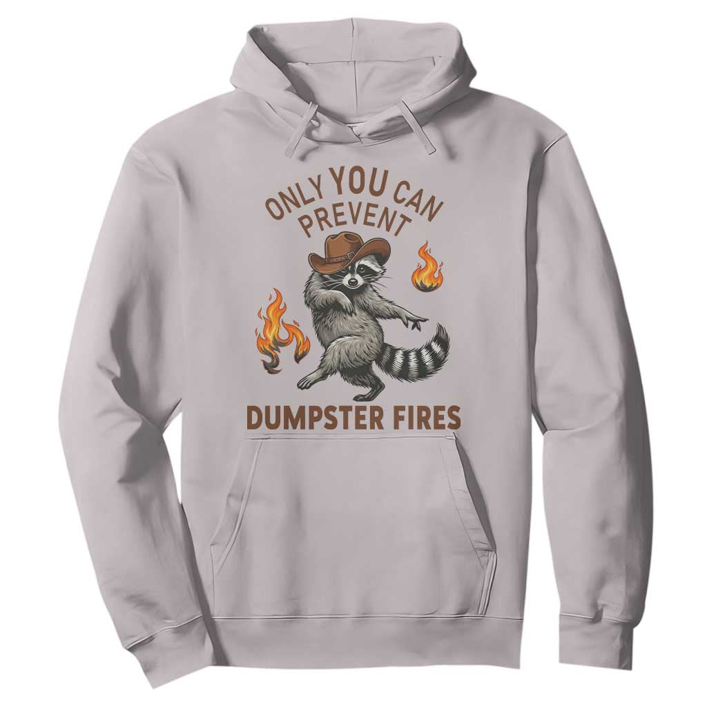 Only You Can Prevent Dumpster Fires Hoodie Funny Raccoon Sarcastic Humor TS14 Ice Gray Print Your Wear