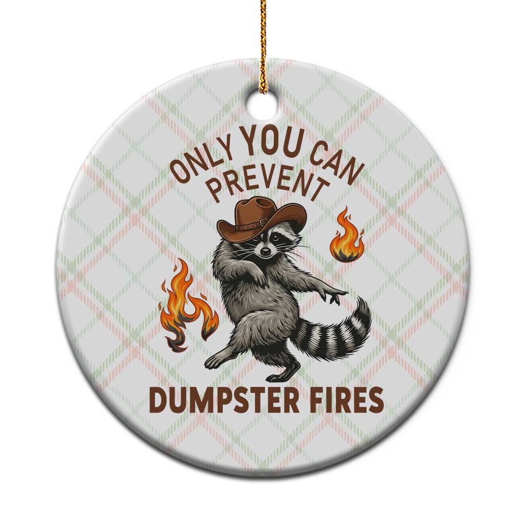 Only You Can Prevent Dumpster Fires Ceramic Ornament Funny Raccoon Sarcastic Humor TS14 1pc Christmas Plaid Print Your Wear