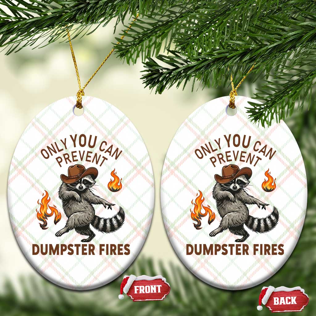 Only You Can Prevent Dumpster Fires Ceramic Ornament Funny Raccoon Sarcastic Humor TS14 Print Your Wear