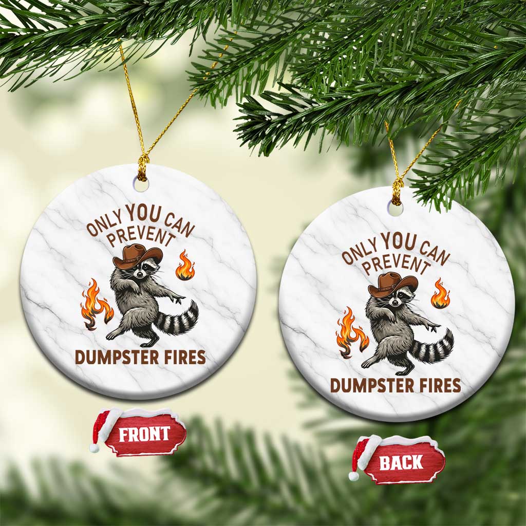 Only You Can Prevent Dumpster Fires Ceramic Ornament Funny Raccoon Sarcastic Humor TS14 1pc White Marble Print Your Wear