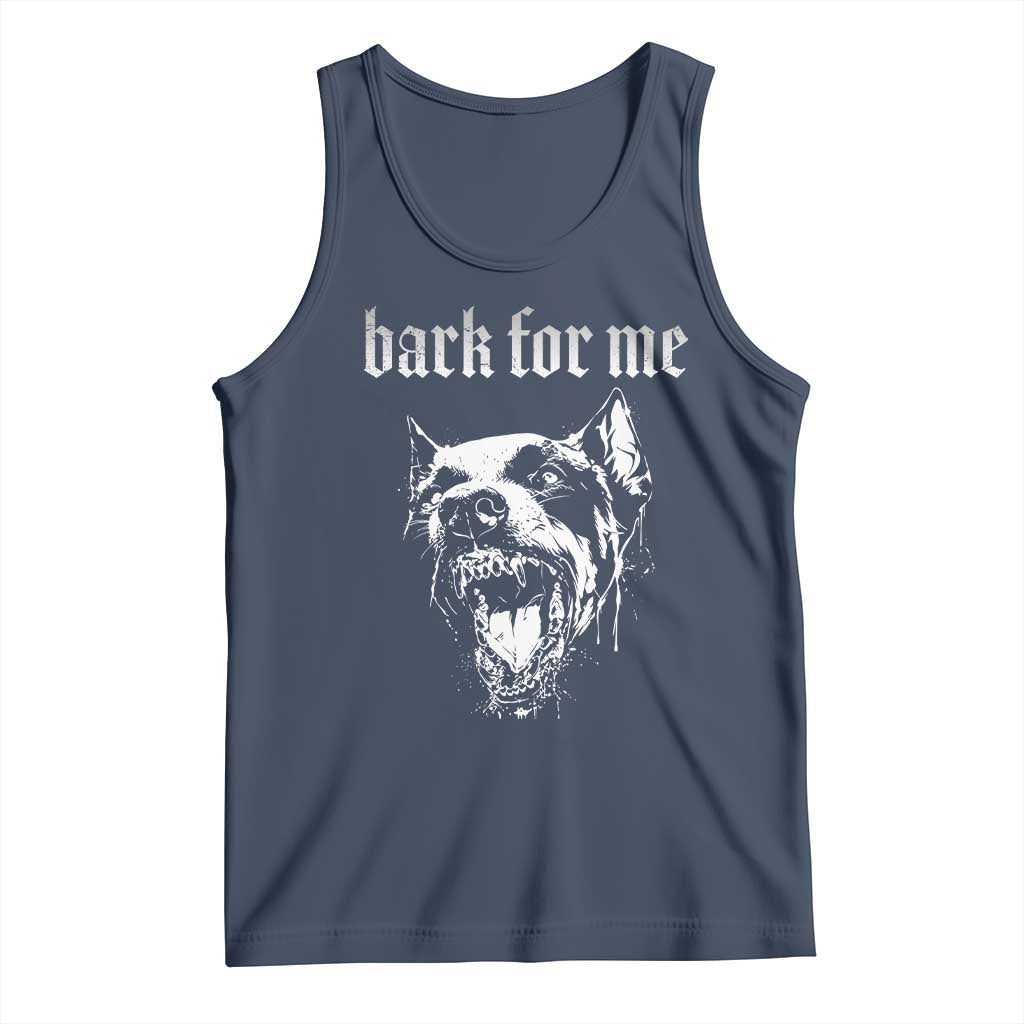 Bark For Me Tank Top Gothic Dog Graphic TS14 Navy Print Your Wear