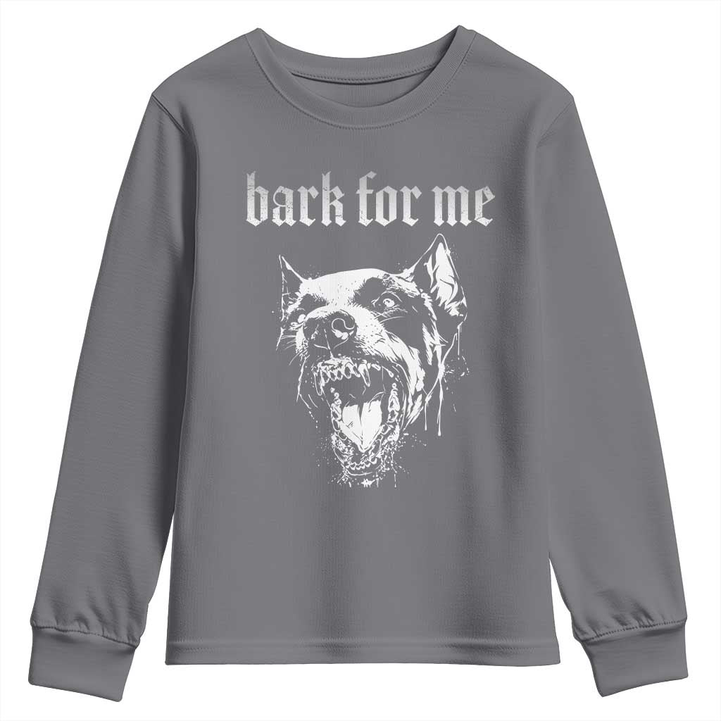 Bark For Me Youth Sweatshirt Gothic Dog Graphic TS14 Charcoal Print Your Wear