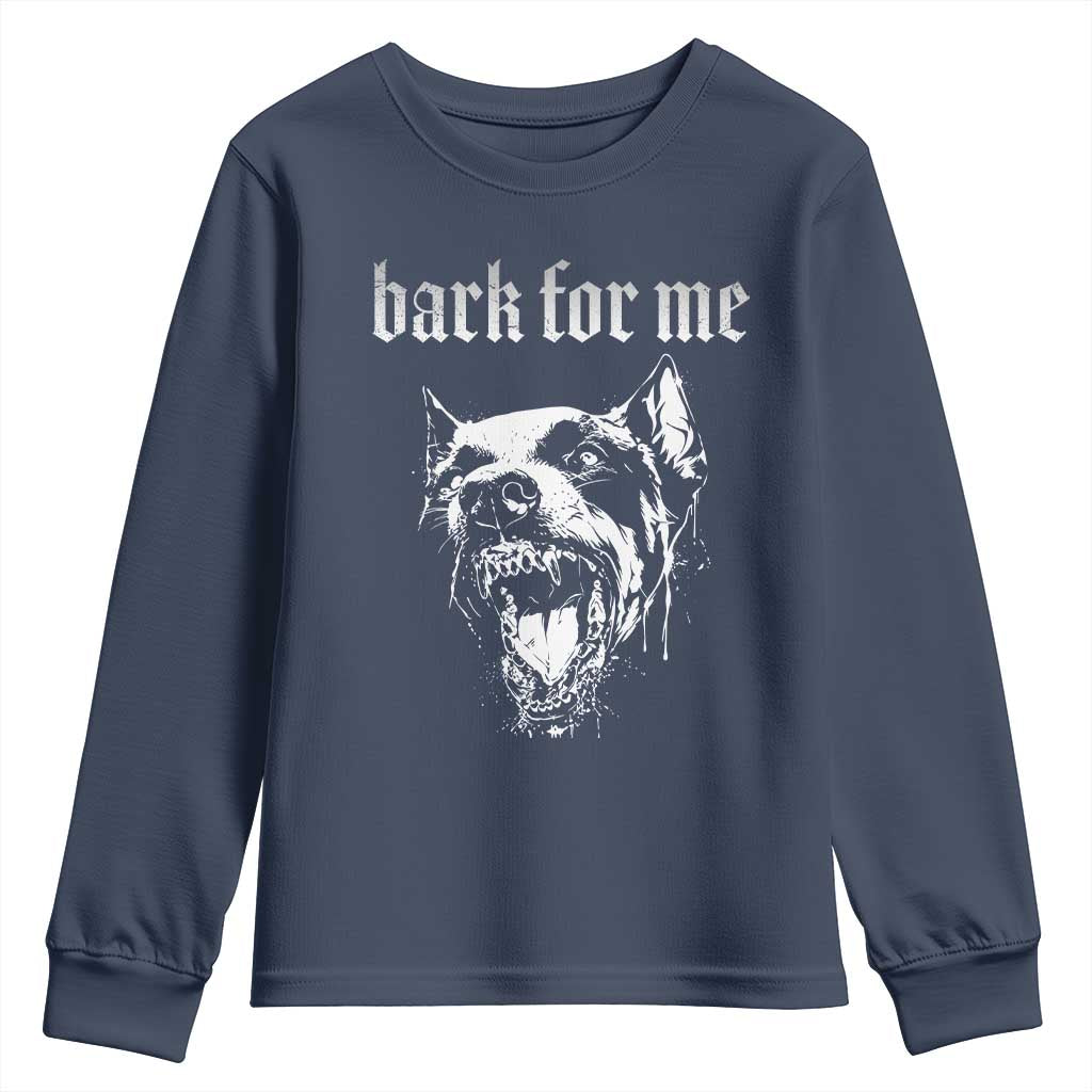 Bark For Me Youth Sweatshirt Gothic Dog Graphic TS14 Navy Print Your Wear