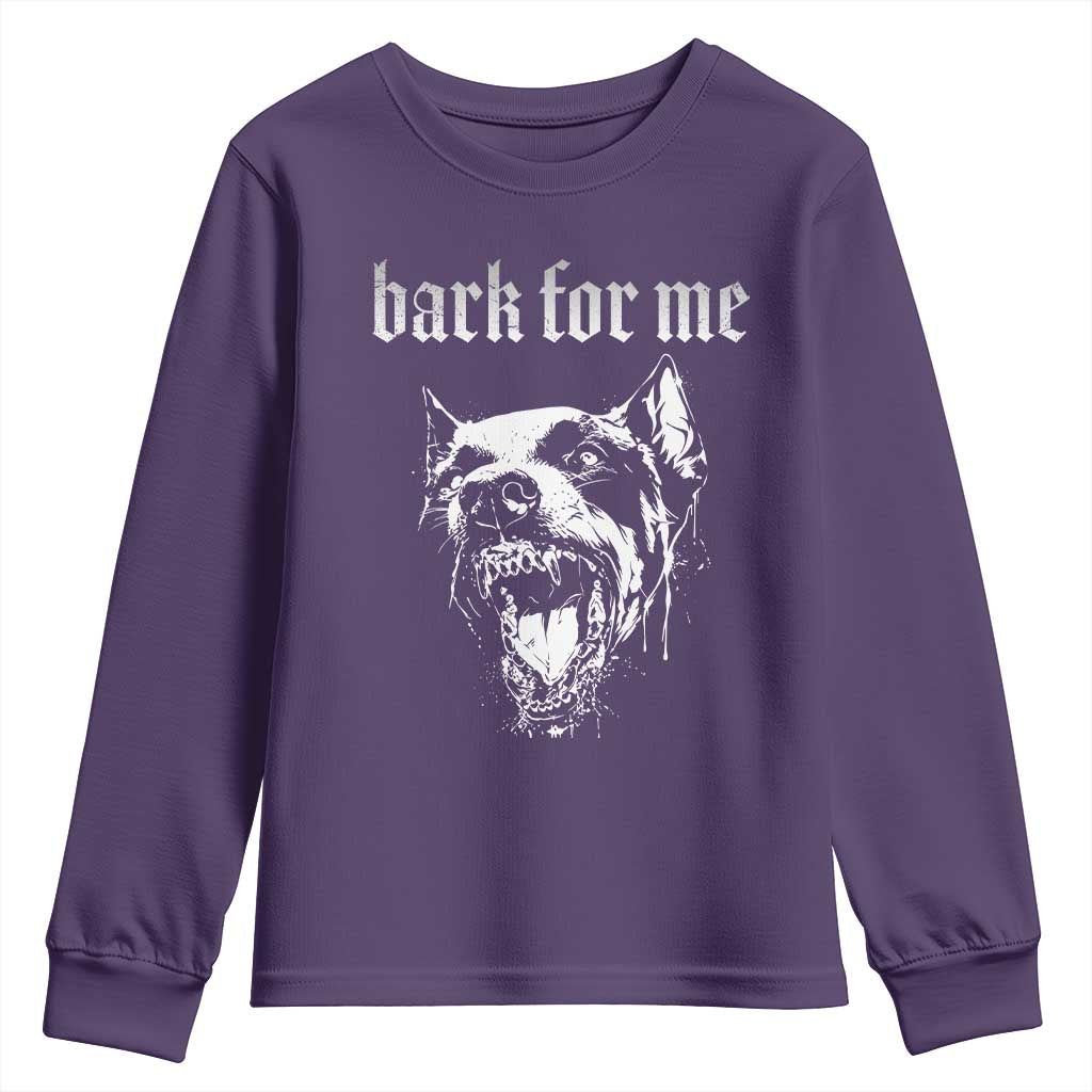 Bark For Me Youth Sweatshirt Gothic Dog Graphic TS14 Purple Print Your Wear