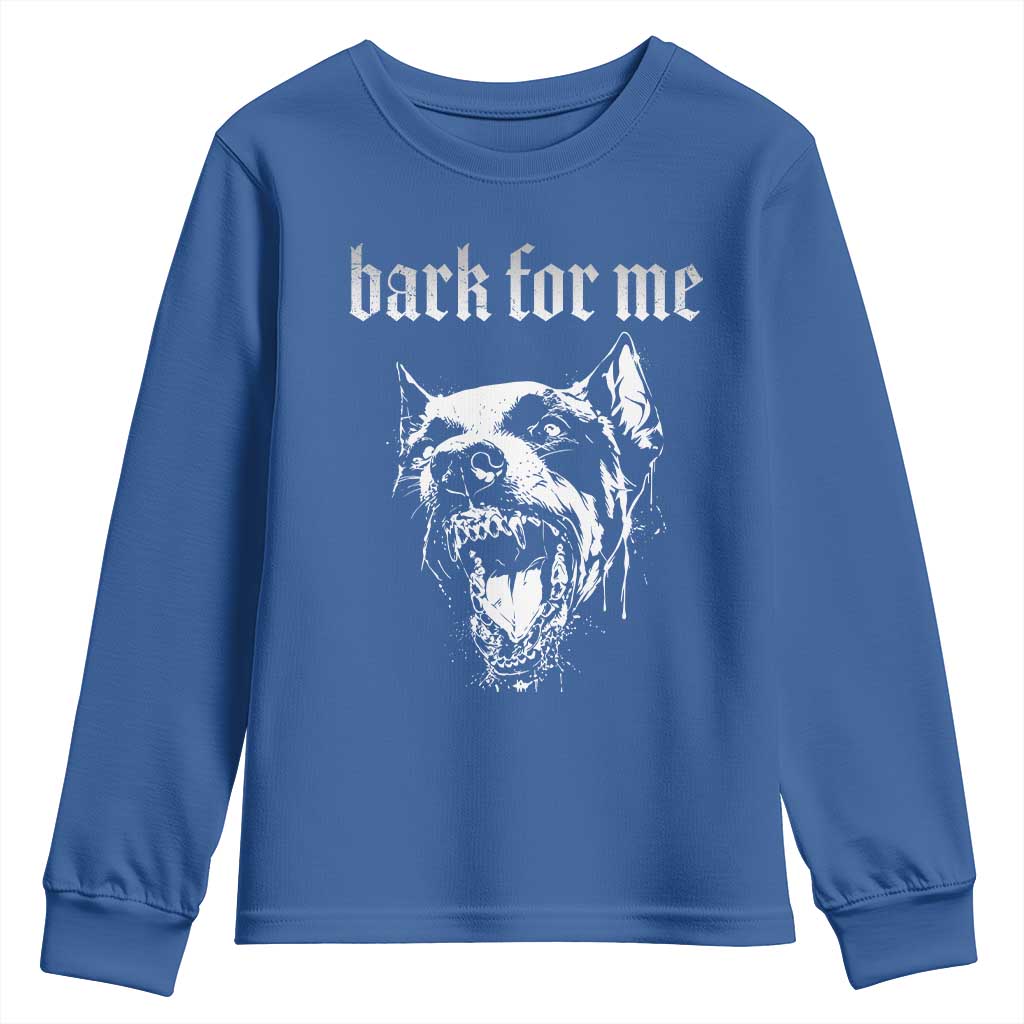 Bark For Me Youth Sweatshirt Gothic Dog Graphic TS14 Royal Blue Print Your Wear