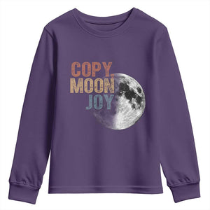Copy Moon Joy Youth Sweatshirt Funny Lunar Quote Graphic TS14 Purple Print Your Wear