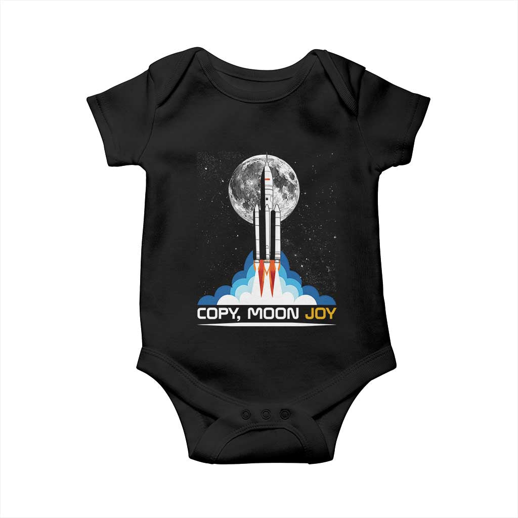 Copy Moon Joy Baby Onesie Rocket Launch Full Moon TS14 Black Print Your Wear
