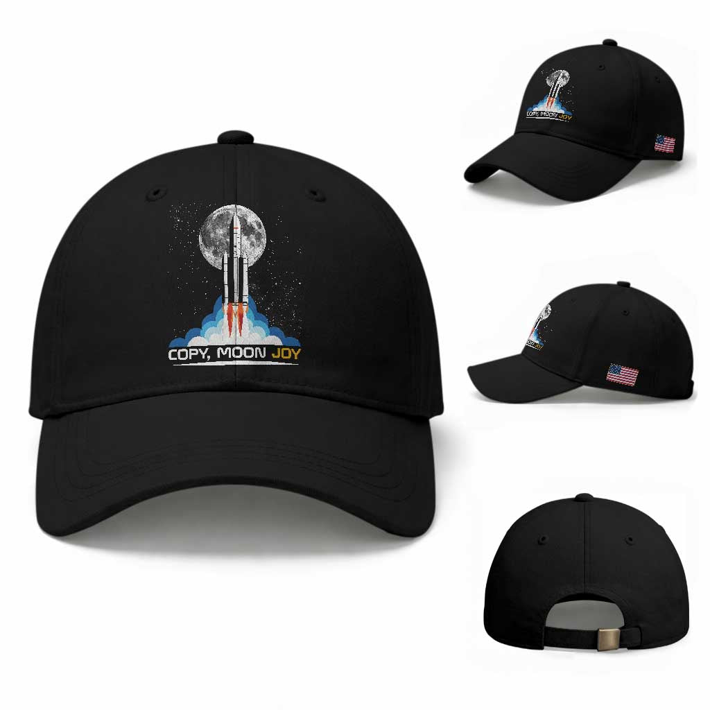Copy Moon Joy Baseball Cap Rocket Launch Full Moon TS14 Baseball Cap Universal Fit Black Print Your Wear