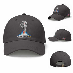 Copy Moon Joy Baseball Cap Rocket Launch Full Moon TS14 Baseball Cap Universal Fit Dark Gray Print Your Wear